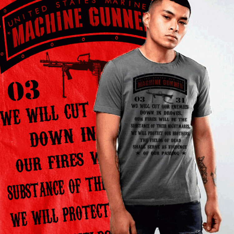 USMC 0331 Machine Gunner Creed Marine Infantryman Devil Dog TShirt